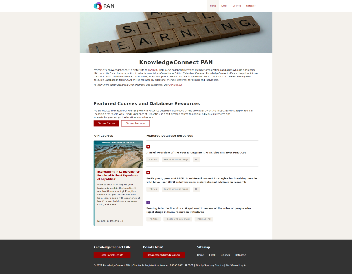 Pacific Aids Network - Knowledge Connect Database - Sparkjoy Studios